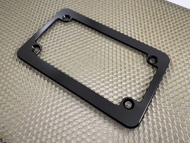 Motorcycle CNC Machined Aluminum Slim Line License Plate Frame - Black